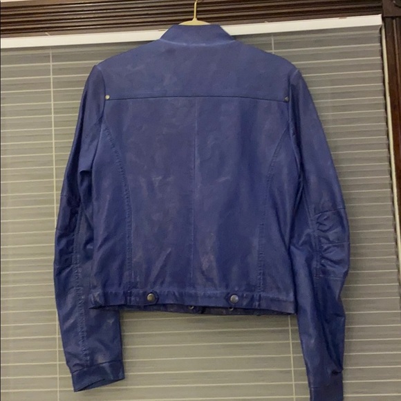 Forever 21 Blue Leather Jacket - Picture 2 of 7